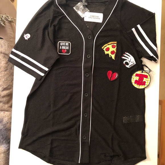 Forever 21 black blouse jersey see through - Picture 6 of 9